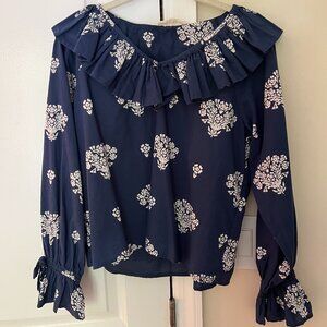 Ophelia & Indigo blouse, navy, size small